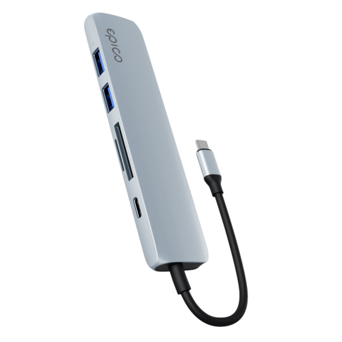 Epico 6in1 Aluminium USB-C Hub 8K - Sky Blue