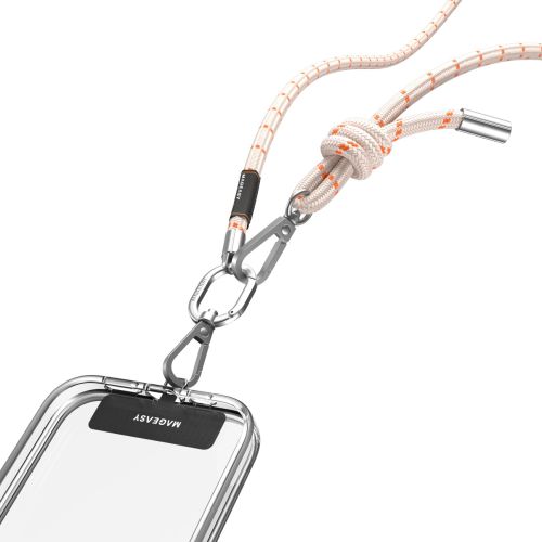 SwitchEasy Strap+Strap Card - 8.3mm | Phone Lanyard - Beige/Orange