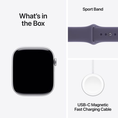 Apple Watch Series 11 GPS 42mm Silver Aluminium - Purple Fog Sport Band - M/L