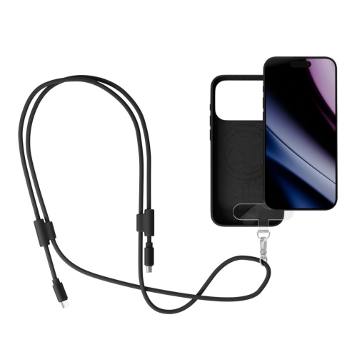 Epico Phone Lanyard With USB-C To USB-C Cable - Black